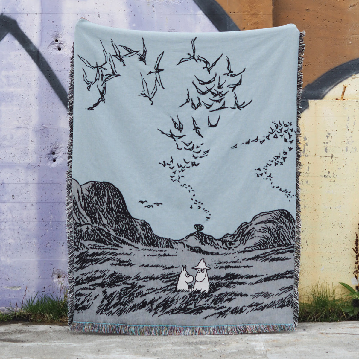 DYPE DALER BLÅ veggteppe