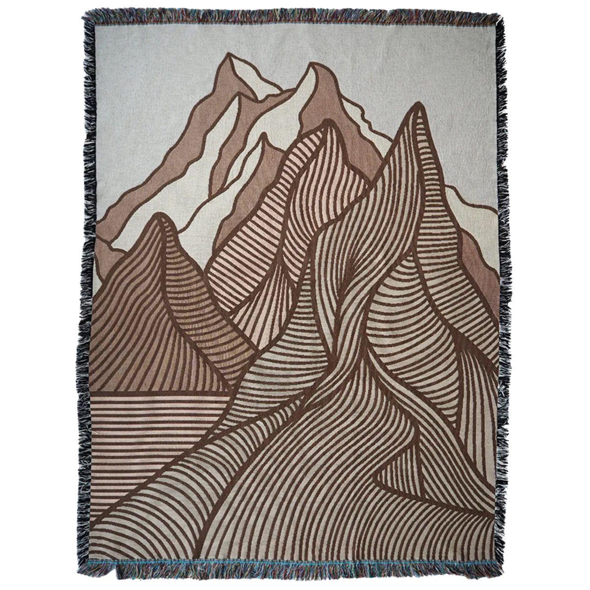 Beige Fjell veggteppe