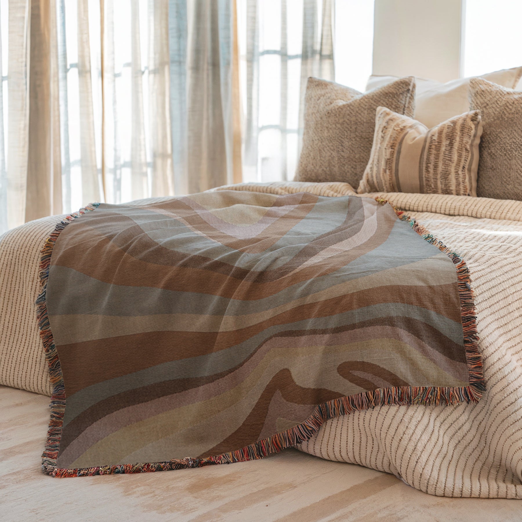 BEIGE LAND veggteppe