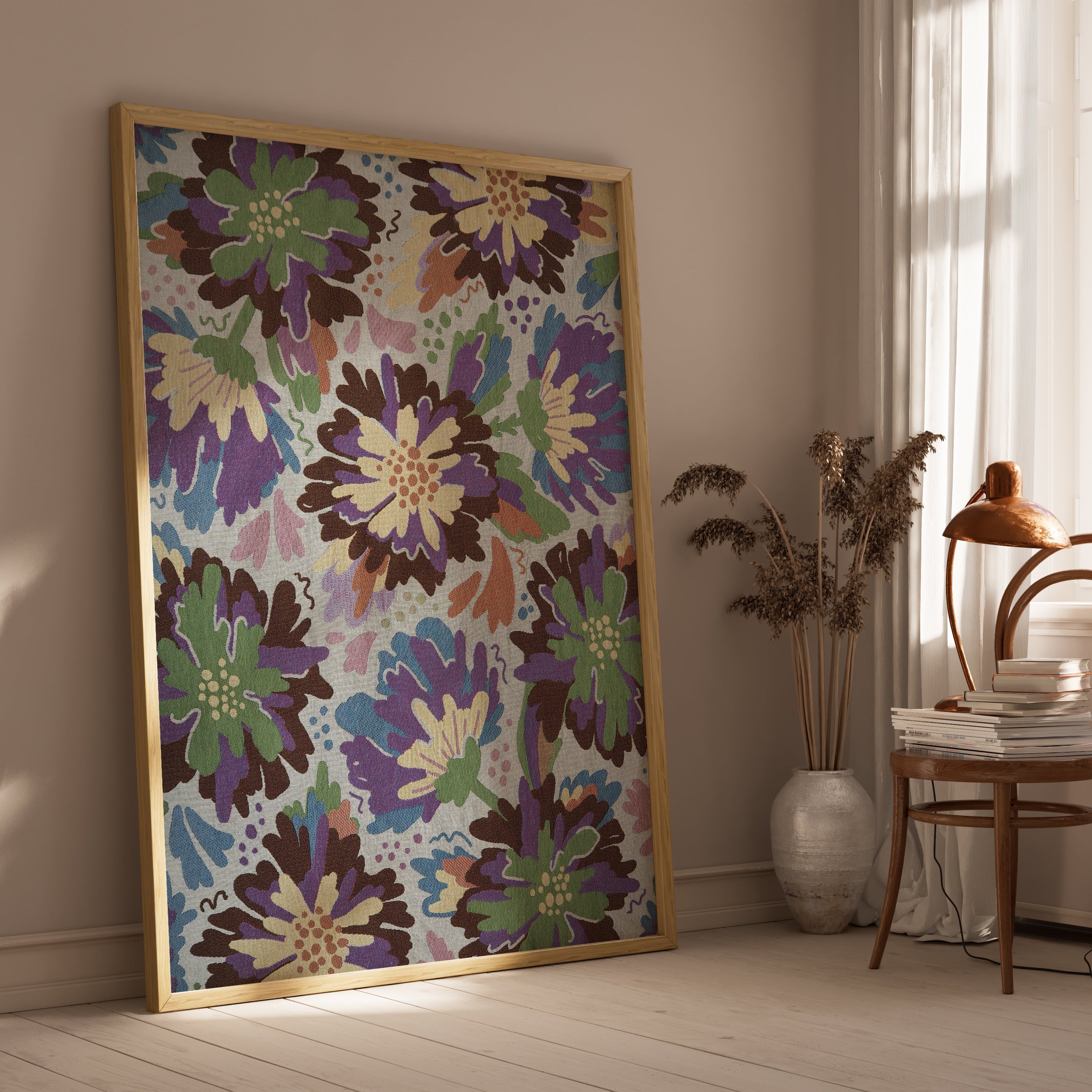 BLOMSTERBED veggteppe