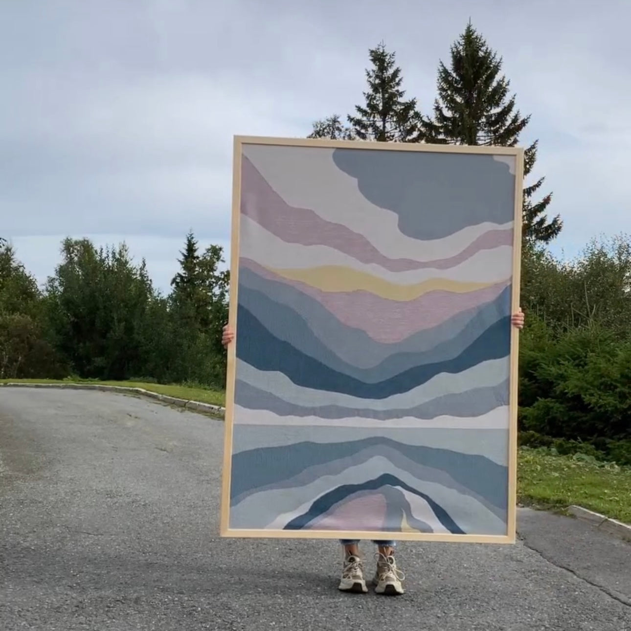 BLÅTT LANDSKAP veggteppe